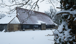 Red Barn - landscape-snow